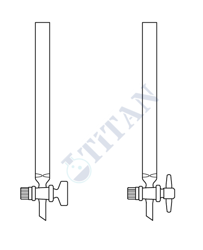 ÇALIŞKAN - LG020.02.4080   - Şilifsiz,  PTFE musluklu Boru Çapı 40 mm, Boy 800 mm, 1000 ml Hacim