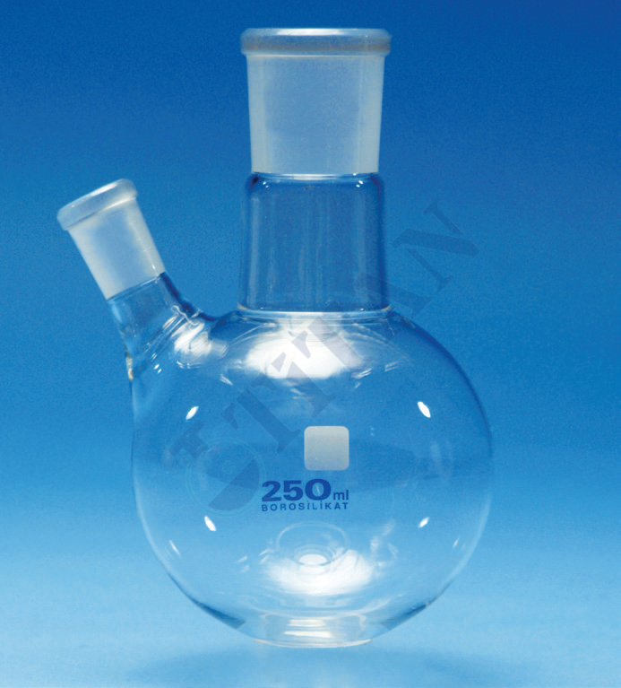 Balon dibi yuvarlak iki boyunlu şilifli 250 ml