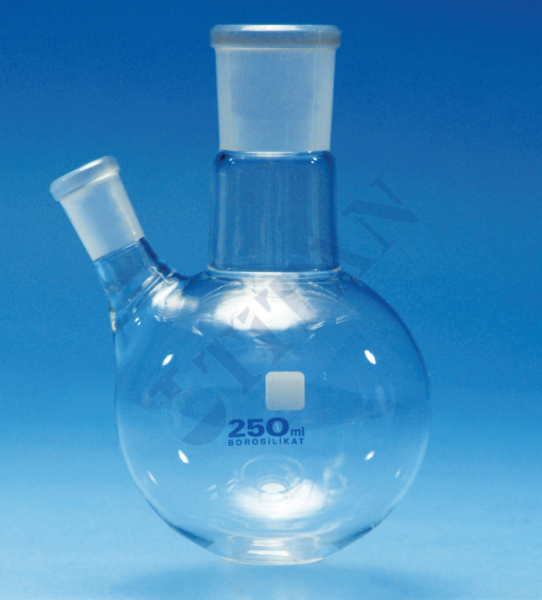 Balon dibi yuvarlak iki boyunlu şilifli 250 ml