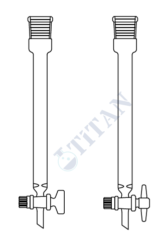 ÇALIŞKAN - LG020.06.4080  - Şilifli,  PTFE musluklu Boru Çapı 40 mm, Boy 800 mm, NS : 29/32, 1000 ml Hacim