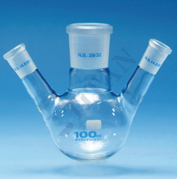 Balon dibi yuvarlak üç boyunlu şilifli 2000 ml