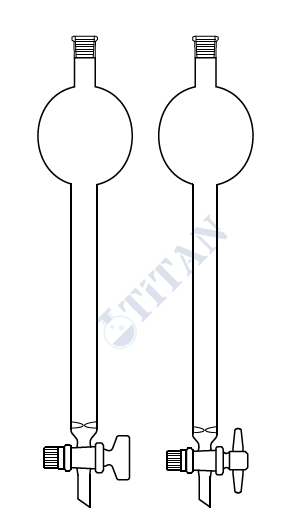 ÇALIŞKAN - LG020.10.2040  - Hazneli Kolon, PTFE musluklu Boru Çapı 20 mm, Boy 400 mm, 120 ml Hacim, 250 ml Rezervuar Hacim