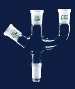 ISOLAB - 065.44.003 adaptör - 3 boyunlu - açılı ve paralel - dişi şilif : NS 24/29 - erkek şilif : NS 19/26 - açılı ve paralel dişi şilif : NS 19/26  (1 adet / paket)