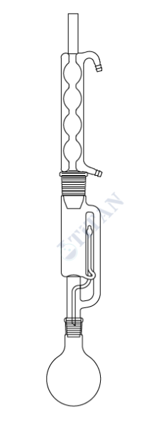 ÇALIŞKAN - LG021.01.1525 - Soxhlet Ekstraksiyon takımı, Bullu soğutuculu 150 ml Ekstaktör Hacmi, 250 ml Balon Hacmi