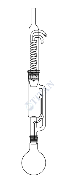 ÇALIŞKAN - LG021.02.1525 - Soxhlet Ekstraksiyon takımı, Dimroth soğutuculu 150 ml Ekstaktör Hacmi, 250 ml Balon Hacmi