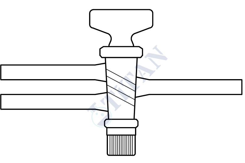 ÇALIŞKAN - LG002.04.0145 - İki Yollu PTFE Musluk ,Vidalı ve Contalı NS : 14,5  , 2.5 mm Delik Çapı
