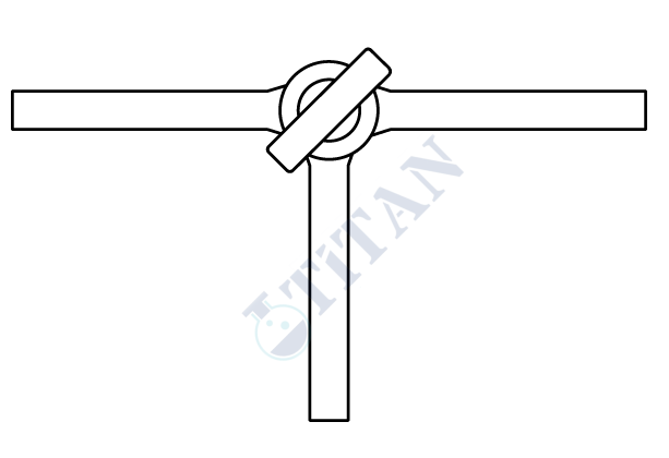 ÇALIŞKAN - LG002.05.0188 - Üç Yollu Cam Musluk ,Vidalı ve Contalı NS : 18,8   , 2.5 mm Delik Çapı