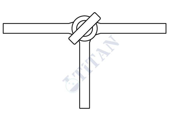 ÇALIŞKAN - LG002.05.0240 - Üç Yollu Cam Musluk ,Vidalı ve Contalı NS : 24  , 4 mm Delik Çapı