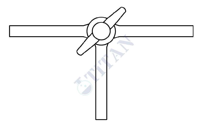 ÇALIŞKAN - LG002.06.0240 - Üç yollu PTFE musluk, vidalı ve contalı NS : 24  , 4 mm Delik Çapı