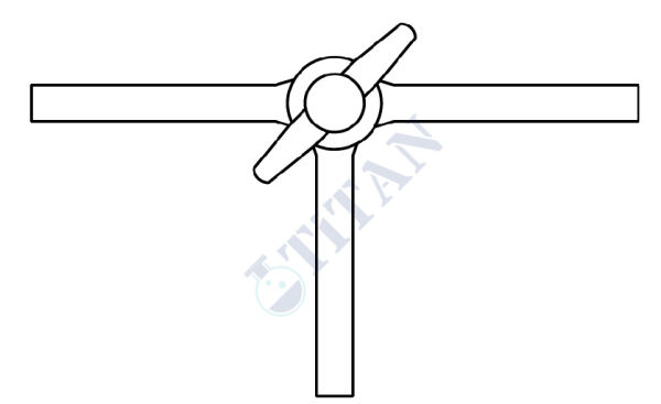 ÇALIŞKAN - LG002.06.0240 - Üç yollu PTFE musluk, vidalı ve contalı NS : 24  , 4 mm Delik Çapı