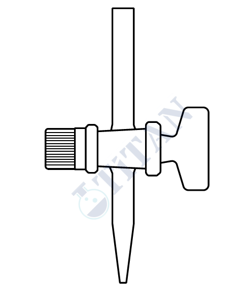 ÇALIŞKAN - LG002.08.0125 - Büret uç musluğu, cam NS : 12,5  , 2.5 mm Delik Çapı