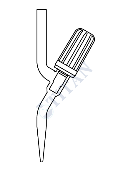 ÇALIŞKAN - LG002.10.0003 - Büret uç musluğu, PTFE, vidalı tip, iğne uçlu 0,3 mm Delik Çapı