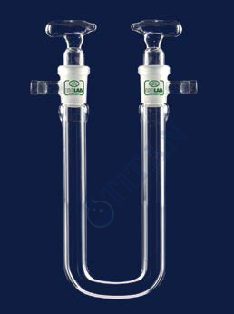 ISOLAB - 065.63.130 kurutma tüpü - U şekilli - musluklu - çap 13 mm - dişi şilif : NS 14/23 - 130 mm (1 adet / paket)