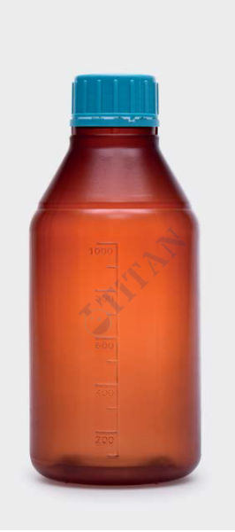 ISOLAB - 061.17.250 şişe - ISO - vida kapaklı - orta boyun - P.P - amber - 250ml (100 adet / paket)