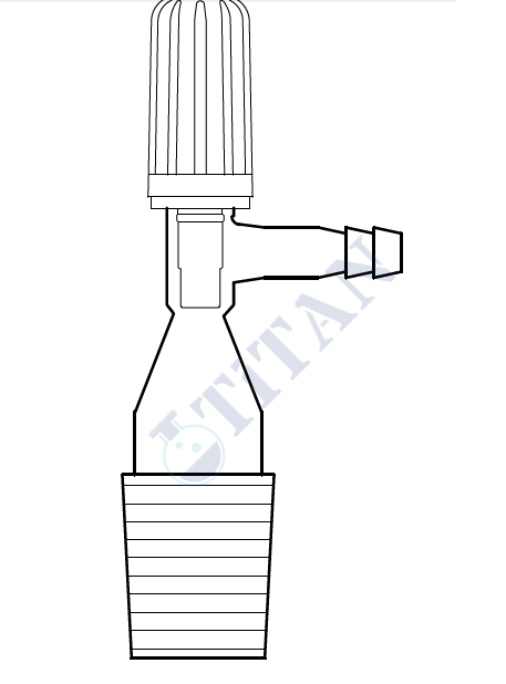 ÇALIŞKAN - LG002.17.2429 - Desikatör musluğu, PTFE, valf musluklu NS : 24/29  , 2.5 mm Delik Çapı