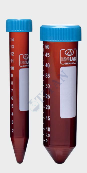 ISOLAB - 078.12.004 tüp - santrfüj - amber - P.P - vidalı kapaklı - 50 ml - DNA/RNA free - gamma steril - tekli ambalaj (50 adet / paket)