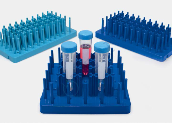 ISOLAB - 079.08.050B tüp standı - ABS - kirpi model - 50 ml tüpler için - mavi (1 adet / paket)