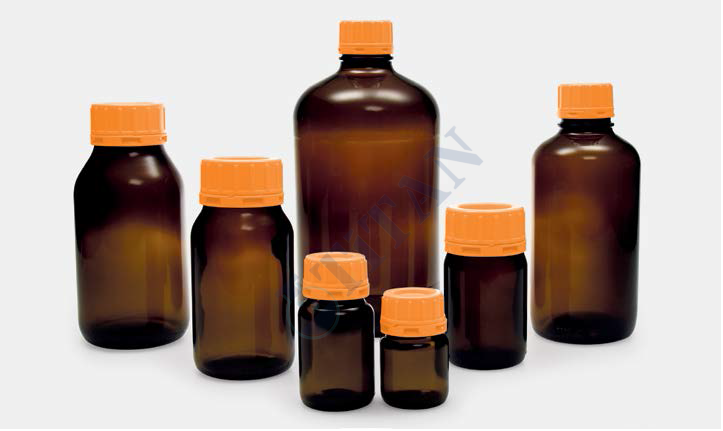 ISOLAB - 061.47.125 şişe - cam - toz maddeler için - 125 ml (10 adet / paket)