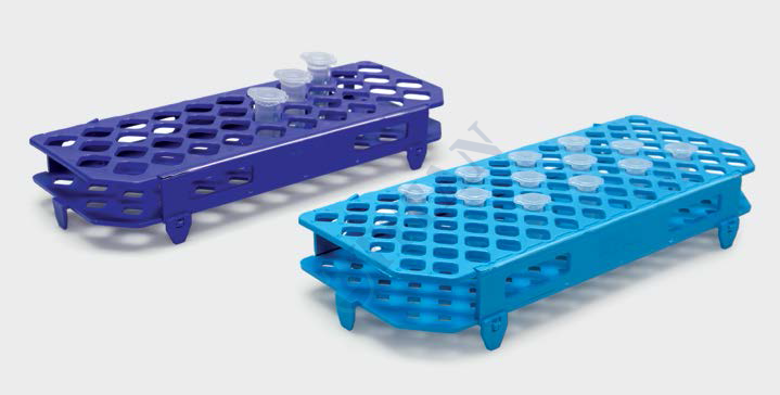 ISOLAB - 080.01.005P mikrotüp standı - katlanabilir - 1,5/2,0 ml tüpler için - mor (1 adet / paket)