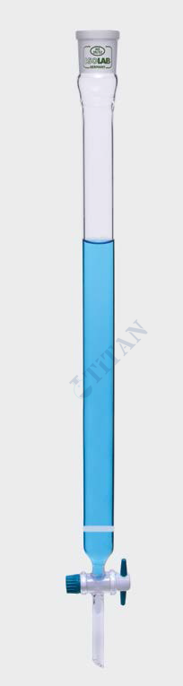 ISOLAB - 066.11.005 kromotografi kolonu - dişi şilifli & fritli - 600 mm - çap 30 mm - dişi şilif : NS 29/32 (1 adet / paket)