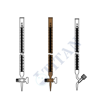 ÇALIŞKAN - LG025.56.0010 - Büret, Düz, Cam musluklu, Amber 10 ml Hacim , 0.02 ml Tolerans