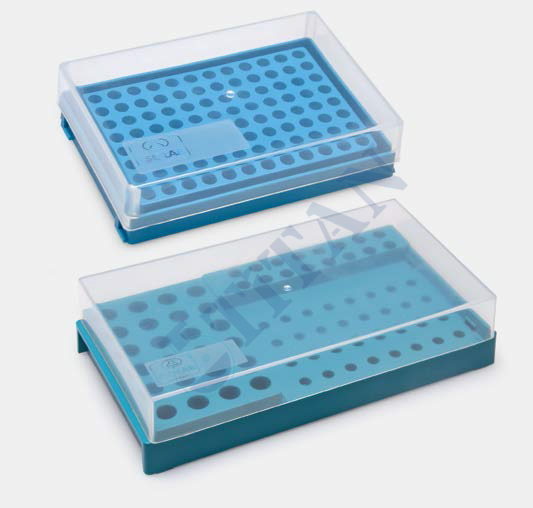 ISOLAB - 089.03.012P PCR tüp standı - 96 delikli - mor (1 adet / paket)