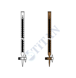 ÇALIŞKAN - LG025.42.0100   - Büret, Düz, PTFE musluklu, Amber 100 ml Hacim , 0.20 ml Tolerans
