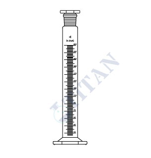 ÇALIŞKAN - LG025.27.0010 - Mezür, Uzun tip, Altıgen tabanlı, Şilifli 10 ml Hacim