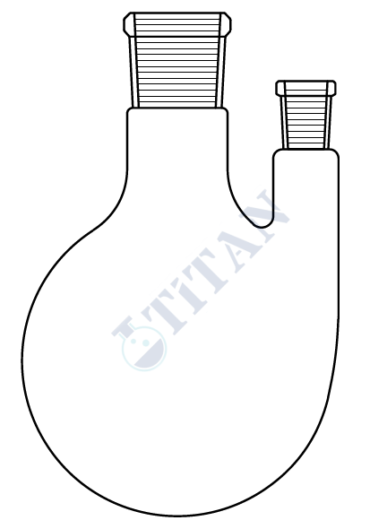 ÇALIŞKAN - LG006.04.1401   - Balon, İki boyunlu , (Dik Boyun) 25 ml Hacim, NS : 14,5/23  - 14,5/23
