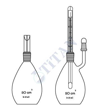 ÇALIŞKAN - LG025.32.0005  - Piknometre, Gay Lussac, Termometreli  5 ml Hacim