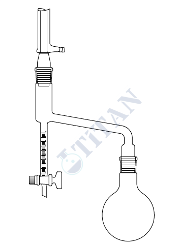 ÇALIŞKAN - LG025.36.0010   - Su tayin aparatı, Dean Stark, Ksilol , (Musluklu) 10 ml Hacim