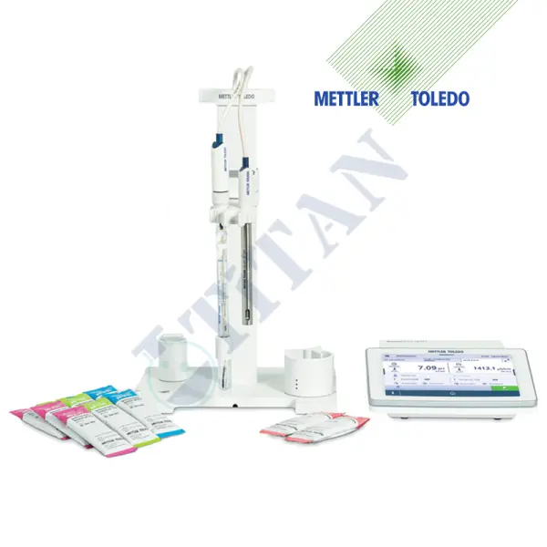 METTLER TOLEDO - SevenDirect SD23 pH ve İletkenlik Ölçer Saf H2O Kiti, InLab Pure-Pro ISM pH Elektrodu, InLab 741 ISM İletkenlik Elektrodu ve Kalibrasyon Solüsyonları ile