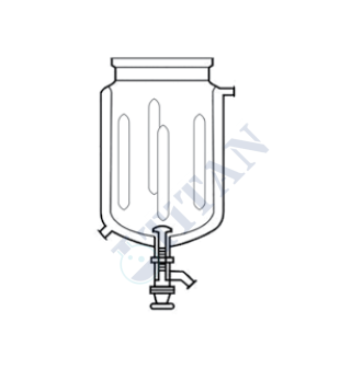 ÇALIŞKAN - LG026.09.1000 - Silindirik reaksiyon kabı, ceketli alttan tahliyeli, dalgakıranlı 1000 ml Hacim , 100 Flanş Ölçüsü DN