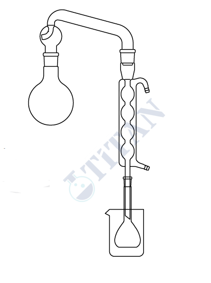 ÇALIŞKAN - LG028.04.0500 - Etanol Tayin Düzeneği Balon 500 ml, Distilasyon köprüsü sıçratma başlıklı NS : 29/32, Soğutucu bullu 30 cm, Balon joje 100 ml, Beher 500 ml