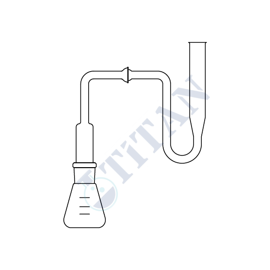ÇALIŞKAN - LG028.06.0100 - Arsenik Tayin Düzeneği Erlen 100 ml, NS : 29/32 , Bağlantı parçaları KS : 19/9
