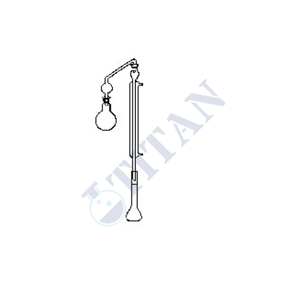 ÇALIŞKAN - LG028.10.0500 - Polenski (Lefman) Düzeneği Balon 500 ml  NS : 19/26, Köprü, Soğutucu düz 30 cm şilifsiz, Balon joje 100 / 110 ml