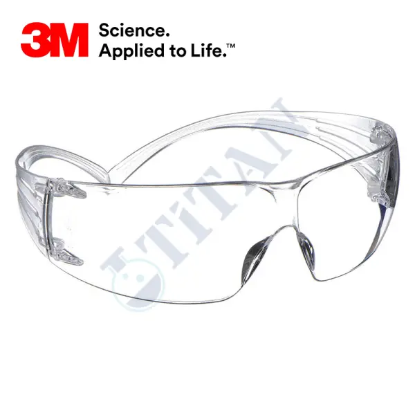 3M™ SecureFit™ - 200 Laboratuvar Gözlüğü Beyaz Çerçeve, Çizilmeye Dayanıklı, Buğu Önleyici, Şeffaf AS/AF Lens (SF201AF)