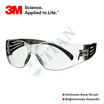 3M™ SecureFit™ - 100 Laboratuvar Gözlüğü Siyah Çerçeve, Çizilmeye Dayanıklı, Buğu Önleyici, Şeffaf AS/AF Lens Şeffaf