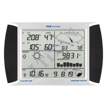 PCE - FWS20N-1 Meteoroloji İstasyonu 0... +50 °C / 1 ... 99 % Rh / 300... 1100 Hpa / 0... 9999 mm / 0... 5 M/Sn