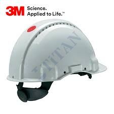 3M™ G3000NUV-VI - Madenci Bareti, Uvicator, Mandallı, Havalandırmalı, Plastik Ter Bantlı, Beyaz Renkli