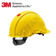 3M™ G3000NUV-GU - Baret, Uvicator, Mandallı, Havalandırmalı, Plastik Ter Bantlı, (Sarı Renkli)