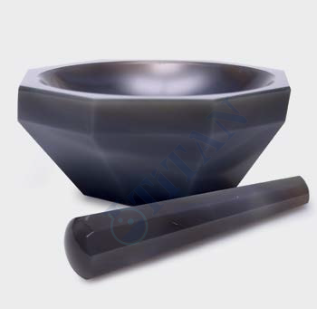 ISOLAB - 038.07.050 havan - agat - tokmağı ile - çap 50 mm - standart form (1 adet / paket)
