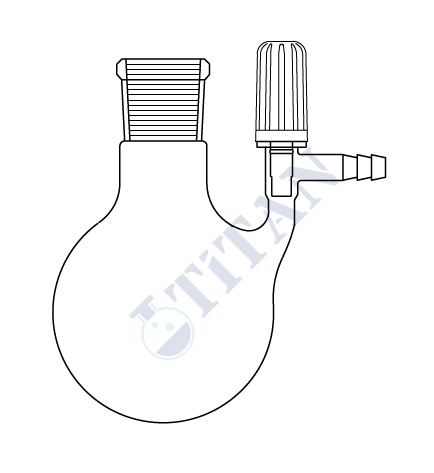 ÇALIŞKAN - LG007.03.1402 - Azot (Schlenk) balonu, PTFE Valf musluklu 50  ml Hacim, NS : 14,5/23