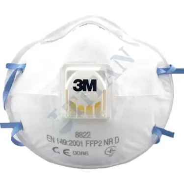 3M™ 8822 - Ventilli Tek Kullanımlık Koruyucu Toz ve Sis Maskesi - (FFP2 NR D Filtreli) - 10 Adet/Paket