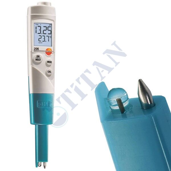 TESTO - 206 pH1 SET pH ve Sıcaklık Ölçer IP68 0… 14 pH / 0,01 pH | 0… +60 °C / 0,1 °C