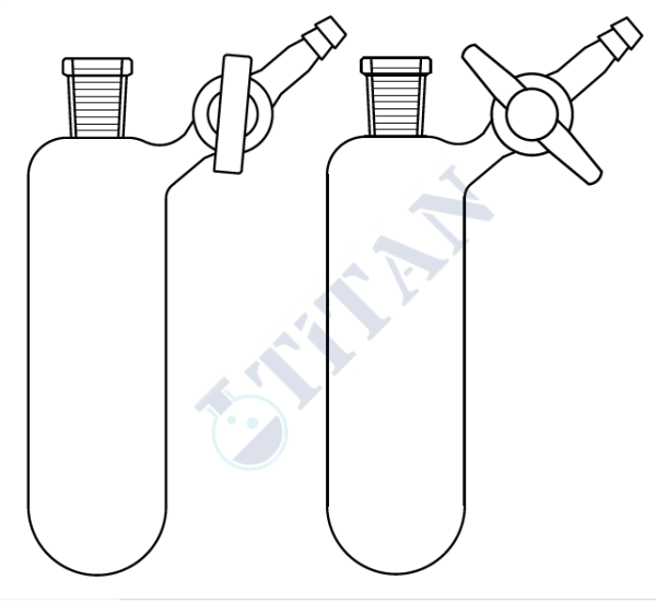 ÇALIŞKAN - LG007.05.0050 - Azot (Schlenk) tüpü, Dişi şilifli, Teflon Musluklu 50 ml Hacim, NS : 14,5/23