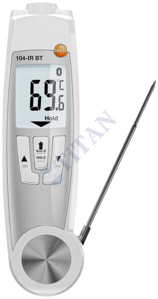 TESTO - 104 IR BT Smart Saplama Tip ve IR Termometre HACCP IP65 Katlanabilir Infrared: -30… +250 °C Prob: -50… +250 °C