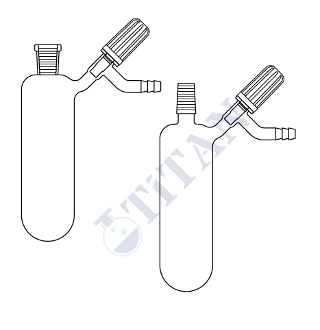 ÇALIŞKAN - LG007.08.0010  - Azot (Schlenk) tüpü, Valf musluklu, Dişi  10  ml Hacim, NS : 14,5/23