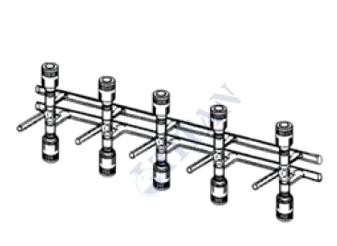 ÇALIŞKAN - LG008.01.0003  - Vakum manifoldu (Inert atmosfer azot hattı), Çift hatlı, Valf musluklu 300mm x 150mm x 85mm Boy*Yükseklik*Genişlik, Musluk Sayısı 3