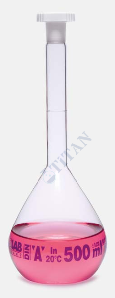 ISOLAB - 013.01.101 balon joje - standard - şeffaf - A kalite - grup sertifikalı - mavi skala - 100 ml - NS 14/23 (2 adet / paket)